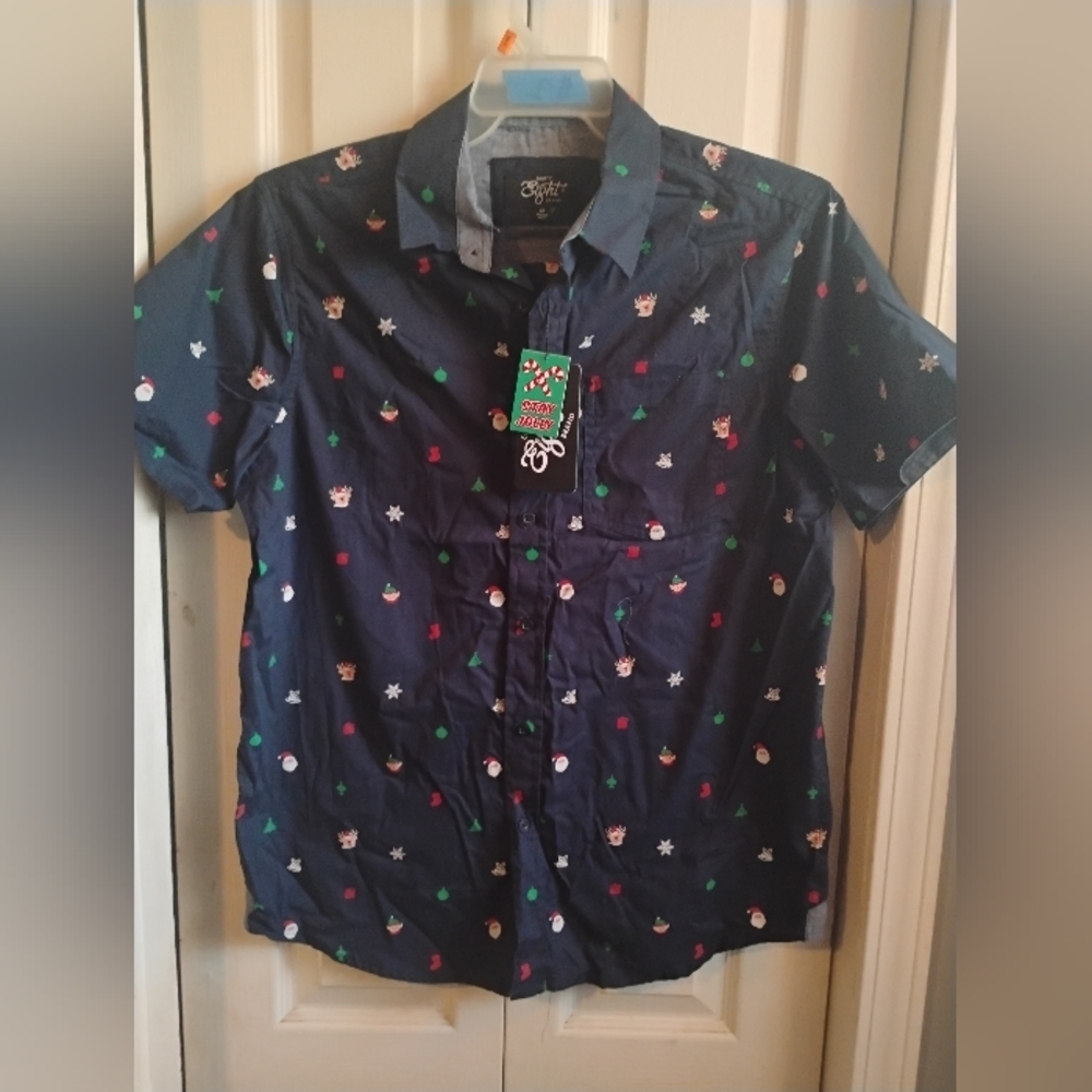 Eighty Eight Dark Blue Shirt with Multicolor Accents